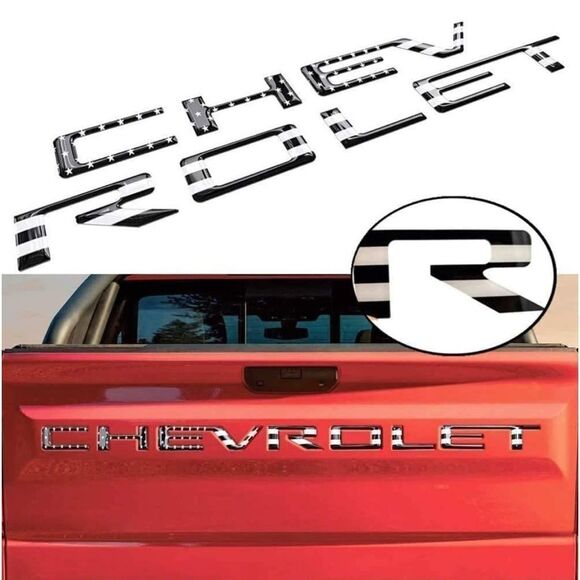Chevrolet Tailgate Insert Letters 3D 2019-2022 Silverado NWT - Picture 1 of 14